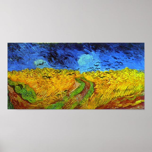 Wheat Field with Crows Van Gogh Fine Art Poster (Framsidan)