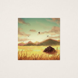 Wheat fields at sunrise fyrkantigt visitkort