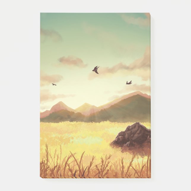 Wheat fields at sunrise post-it block (Framsida)