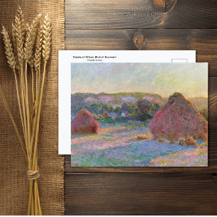 Wheat Stacks Summer Claude Monet Postcard Vykort