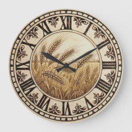 Wheat Wall Clock | Farmhouse Decor  Stor Klocka