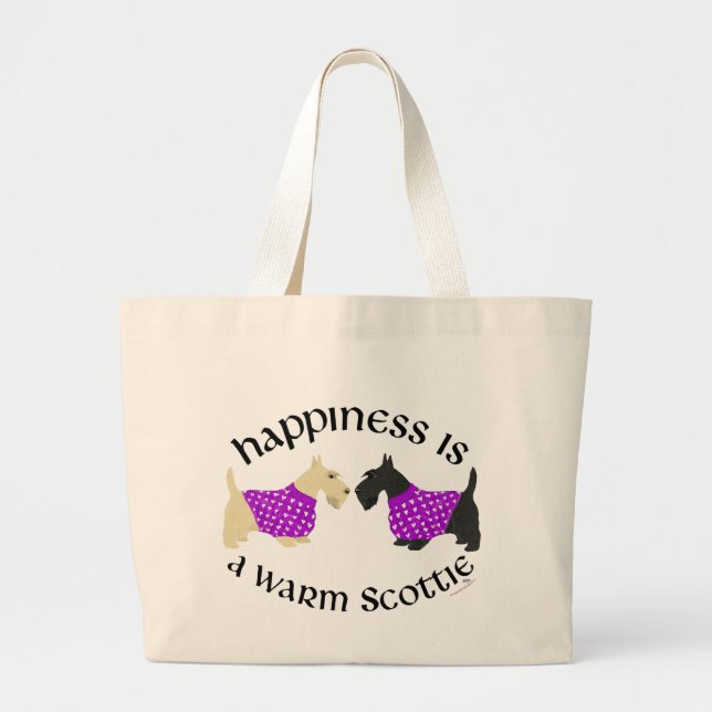 Wheaten & Black Scottie Happiness Jumbo Tygkasse (Framsidan)