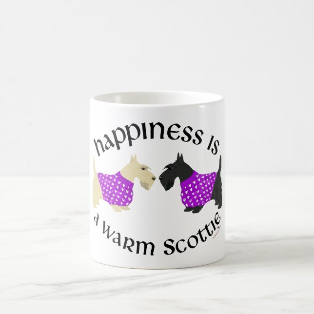 Wheaten & Black Scottie Happiness Kaffemugg (Center)
