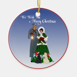 Wheaten & Black Scottie Hund Ornament