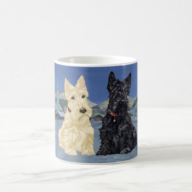 Wheaten Black Scotties jul Kaffemugg (Center)