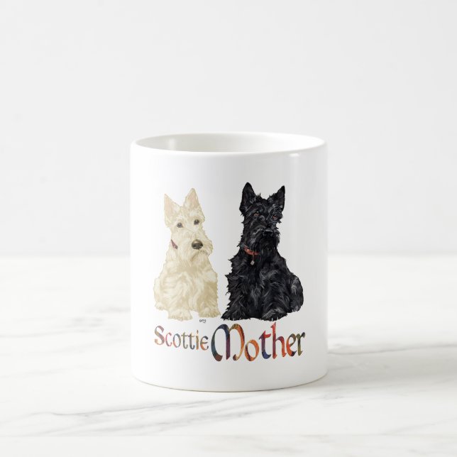 Wheaten & Black Scotties Mors dag Kaffemugg (Center)