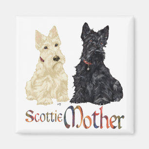 Wheaten & Black Scotties mors dag Magnet