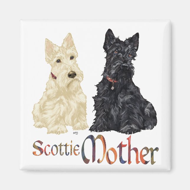 Wheaten & Black Scotties Mors dag Magnet (Framsidan)