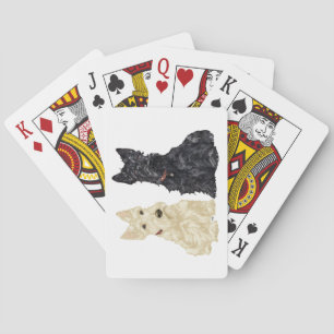 Wheaten & Black Scottish Terriers Spelkort