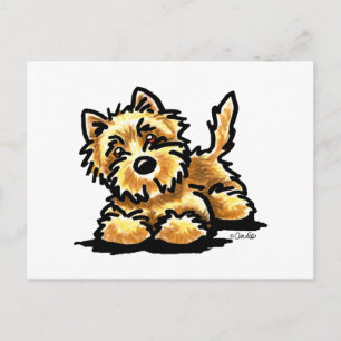 Wheaten Cairn Terrier Art Vykort