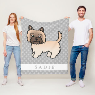 Wheaten Cairn Terrier Hund Illustration Anpassat N Fleecefilt