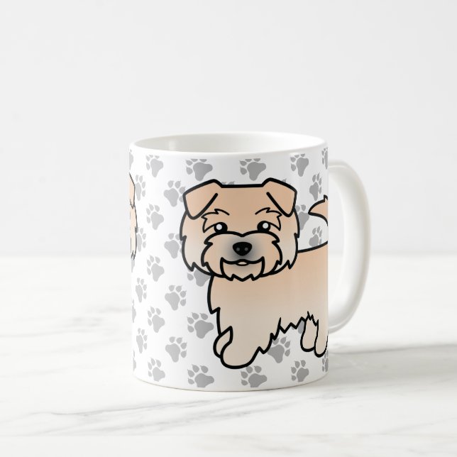 Wheaten Norfolk Terrier Tecknad Hund & Tassar Kaffemugg (Framsida höger)