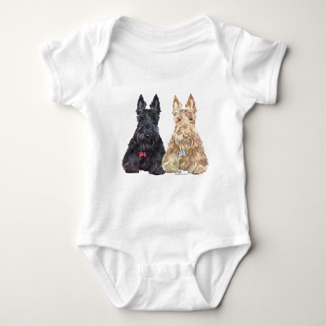 Wheaten och Black Scottie Hundar T-shirt (Framsida)