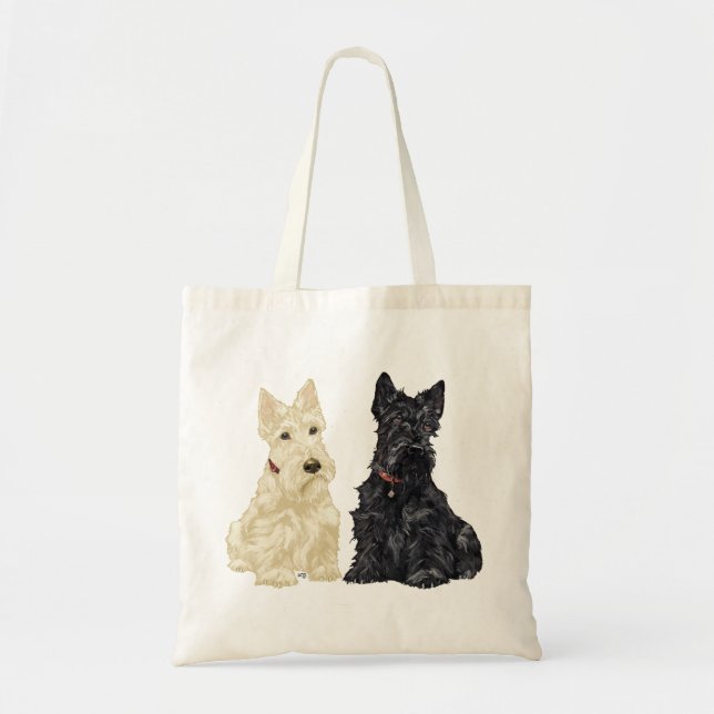 Wheaten och svarta skotska terrier tygkasse (Framsidan)