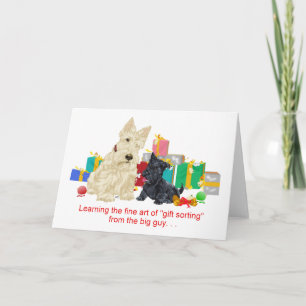 Wheaten Scottie och Pup Holiday Helgkort