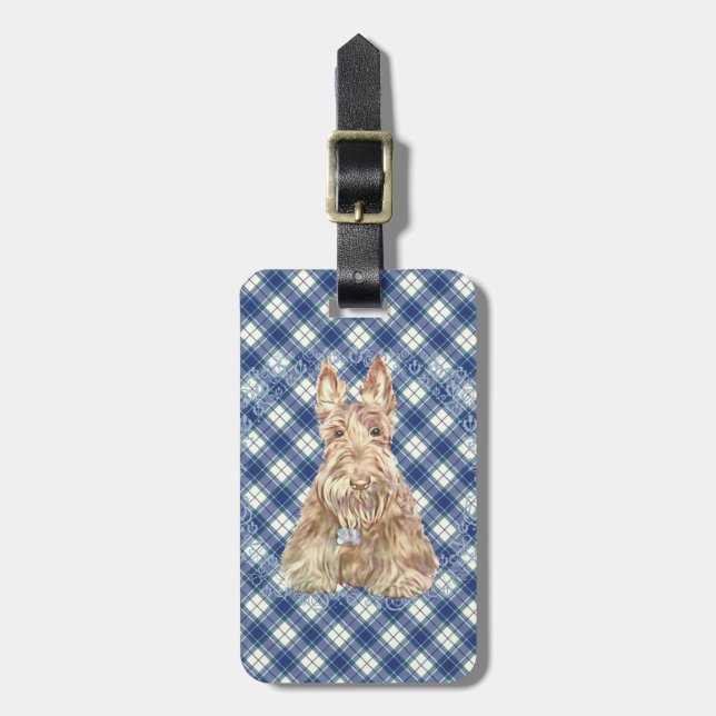 Wheaten Scottie-ruta Bagagebricka (Vertikal Framsida)