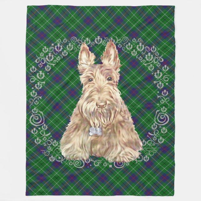 Wheaten Scottie-ruta Fleecefilt (Framsidan)