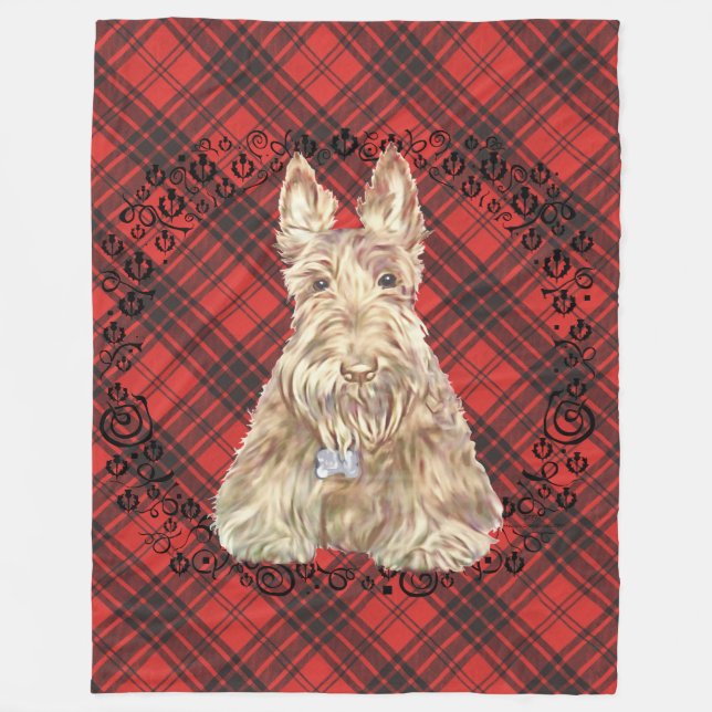 Wheaten Scottie Tartan Fleecefilt (Framsidan)