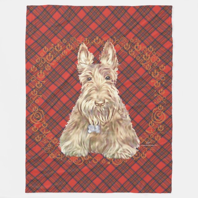 Wheaten Scottie Tartan Fleecefilt (Framsidan)