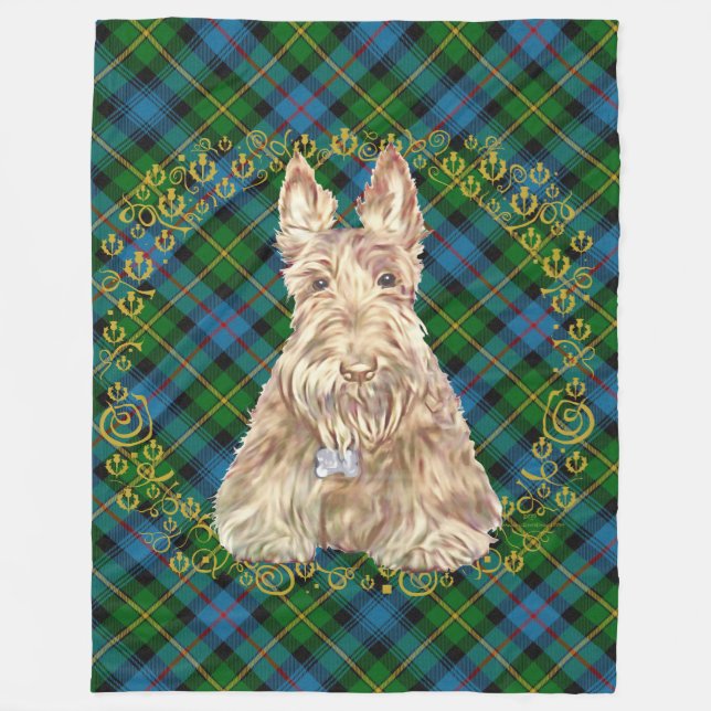 Wheaten Scottie Tartan Fleecefilt (Framsidan)