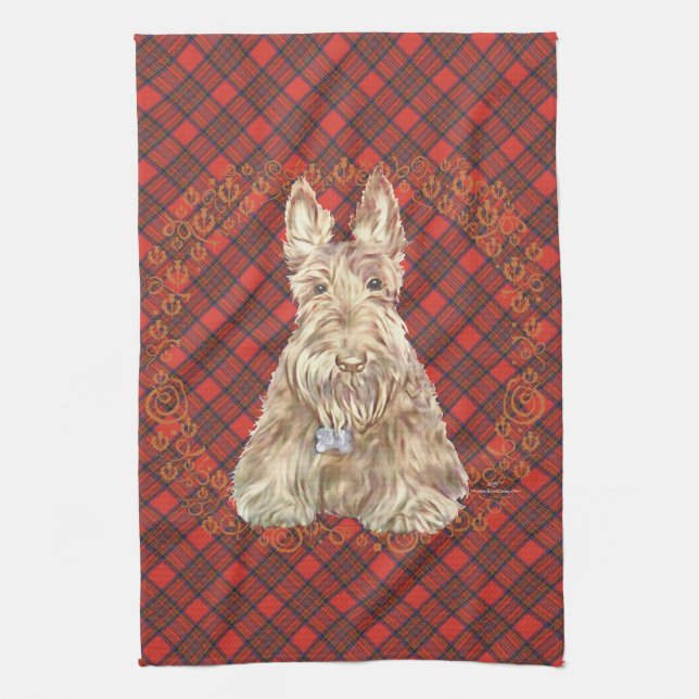 Wheaten Scottie Tartan Kökshandduk (Vertikal)
