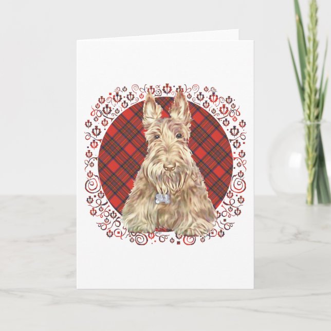 Wheaten Scottie Tartan Kort (Framsida)