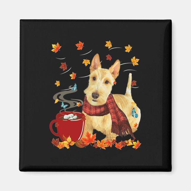 Wheaten Scottish Terrier - Fall - Chocolate - Hett Magnet (Framsidan)