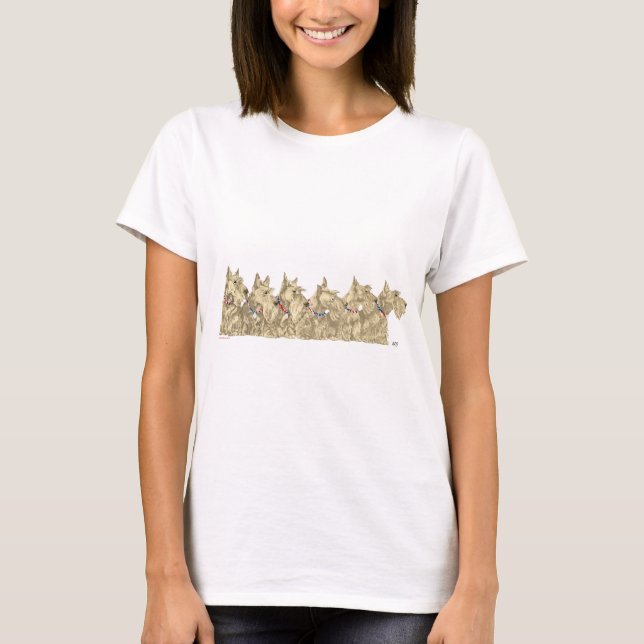 Wheaten Scottish Terrier patriotiska halsband Tee (Framsida)