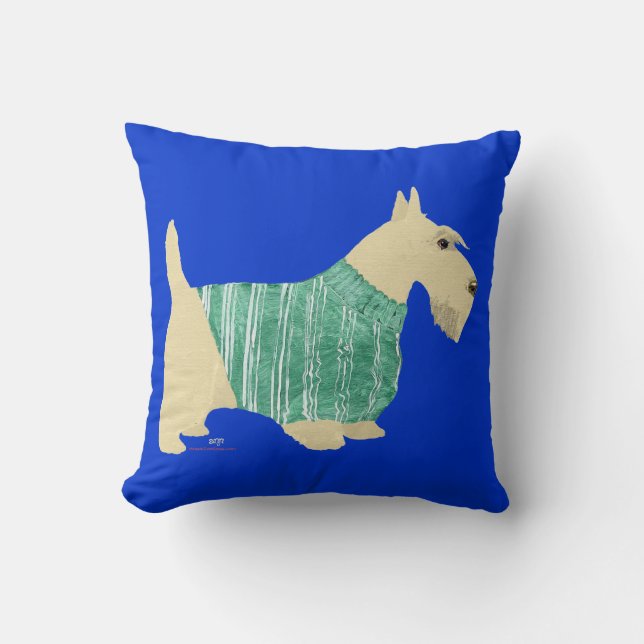 Wheaten Scottish Terrier Sweater Pillow Kudde (Framsida)