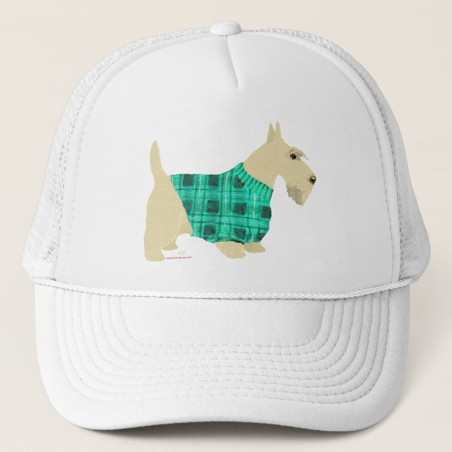 Wheaten Scottish Terrier Sweater Truckerkeps (Framsida)