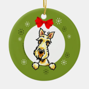 Wheaten skotsk Terrierjulklassiker Julgransprydnad Keramik