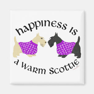 Wheaten & Svart Scottie Lycka Magnet