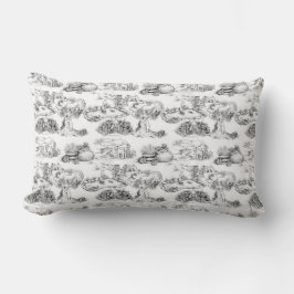 WHEATEN Terrier Black Toile & Gingham Lumbarkudde