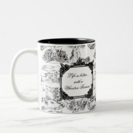 WHEATEN Terrier Black Toile med/Customization Två-Tonad Mugg