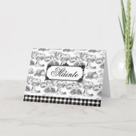 WHEATEN Terrier Black Toile "Sláinte" Gaelic Tack Kort