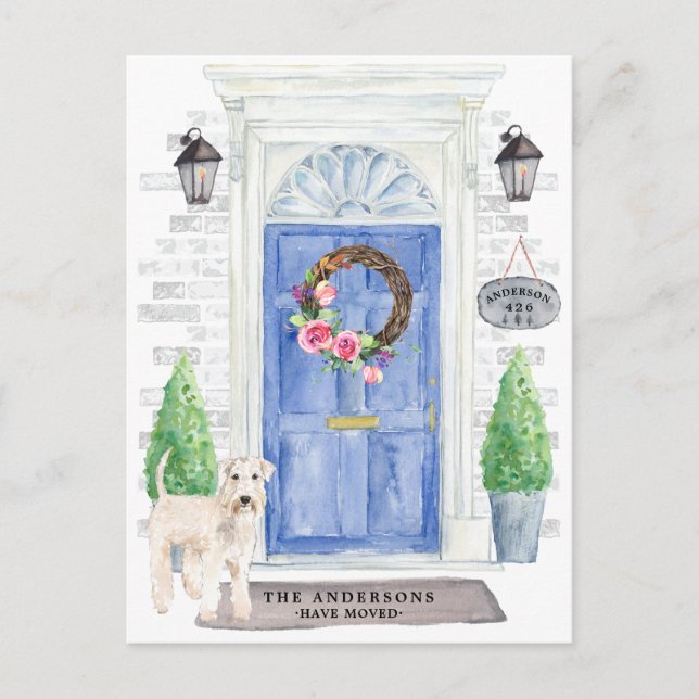 Wheaten Terrier Flytta Announement Postcard Vykort (Framsida)
