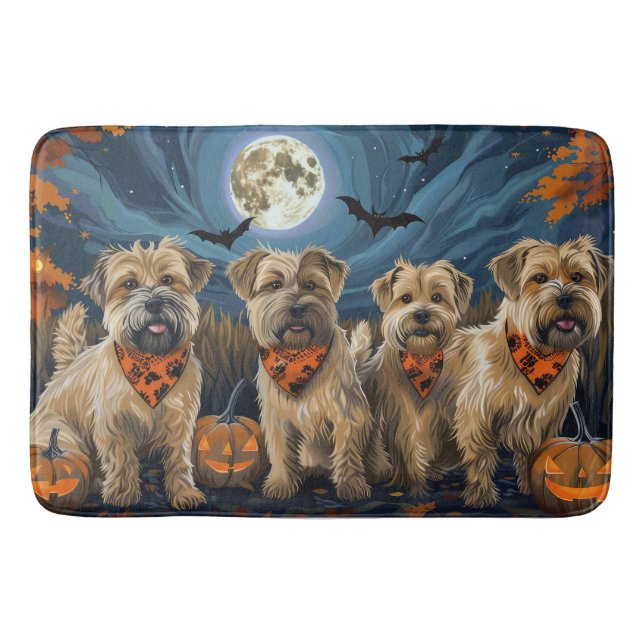 Wheaten Terrier Halloween Spooky Badrumsmatta (Framsidan)