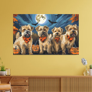 Wheaten Terrier Halloween Spooky Canvastryck