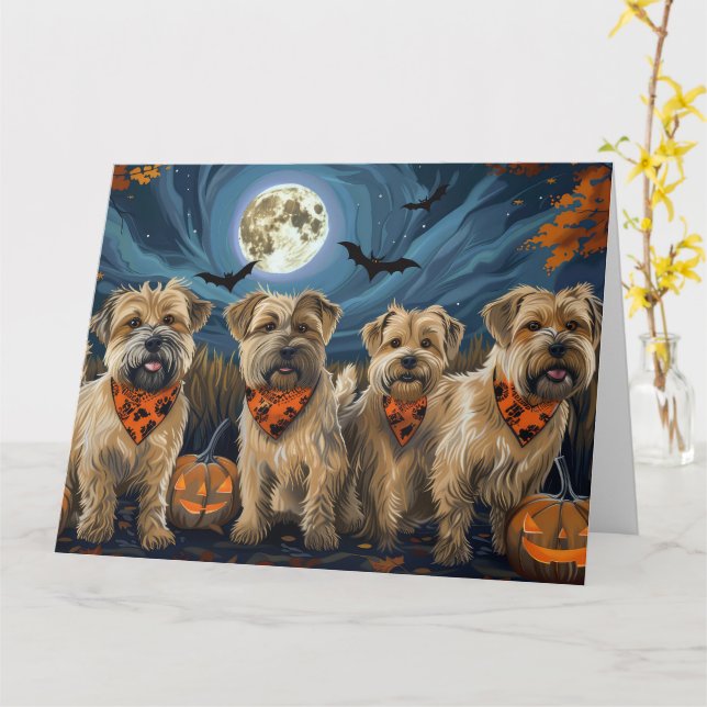 Wheaten Terrier Halloween Spooky Kort (Gul blomma)