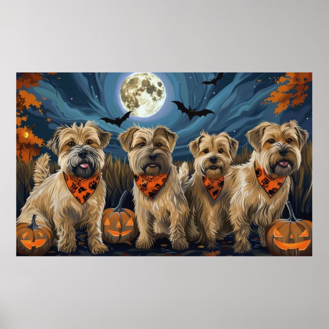 Wheaten Terrier Halloween Spooky Poster (Framsidan)