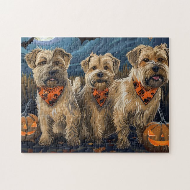 Wheaten Terrier Halloween Spooky Pussel (Horisontell)