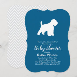 Wheaten Terrier Hund Baby Shower Blue Boy Inbjudningar