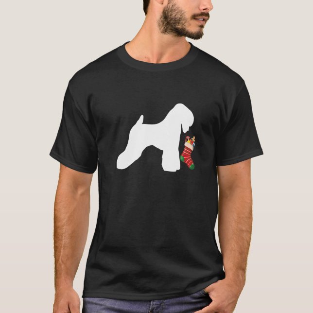 Wheaten Terrier-Hund för julförråd T Shirt (Framsida)