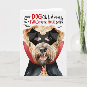 Wheaten Terrier Hund Funny Count DOGcula Halloween Helgkort