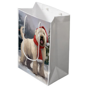Wheaten Terrier Hund i Snö jul