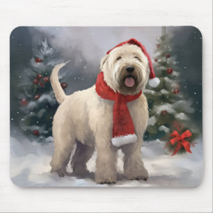 Wheaten Terrier Hund i Snö jul Musmatta