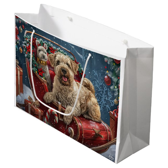 Wheaten Terrier Hund jul Festive (Framsidan Vinklad)