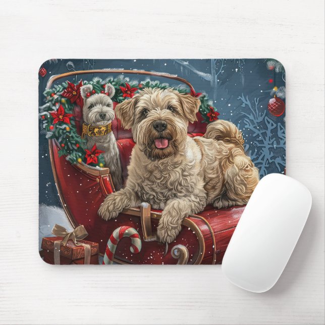 Wheaten Terrier Hund jul Festive Musmatta (Med mus)