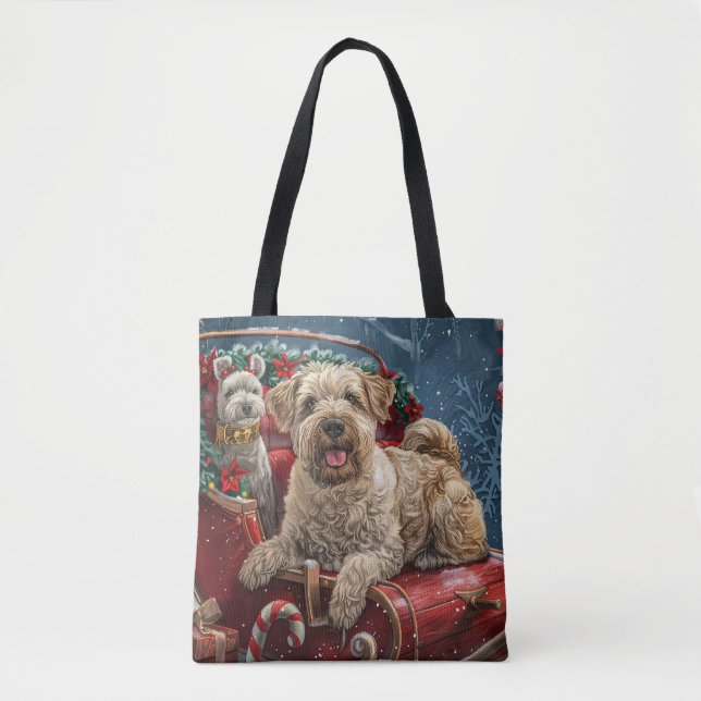 Wheaten Terrier Hund Jul Festlig Tygkasse (Framsida)