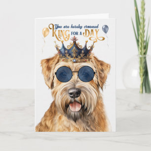 Wheaten Terrier Hund Kung för Day Funny Birthday Kort